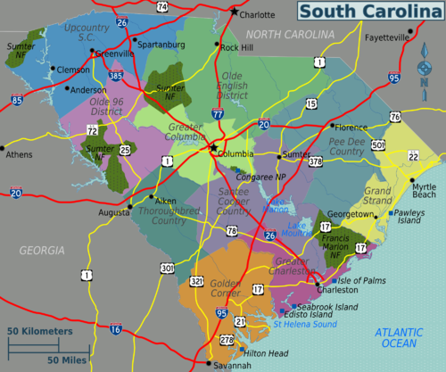 500px South Carolina regions map - As South Carolina Primary Looms, Romney Leads in Polls